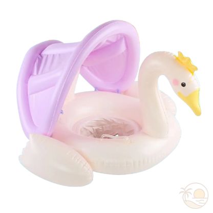 bouee cygne gonflable rose 2