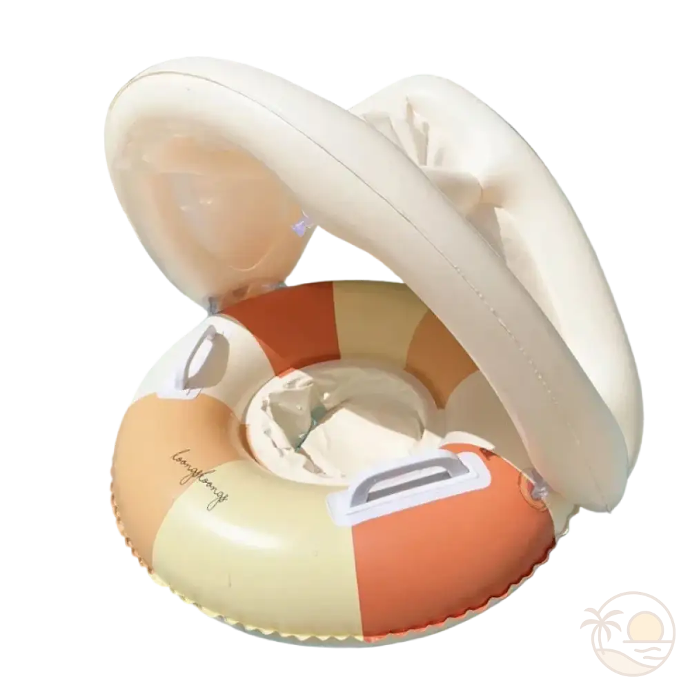 bouee gonflable enfant orange avec ombrelle