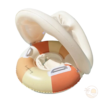 bouee gonflable enfant orange avec ombrelle