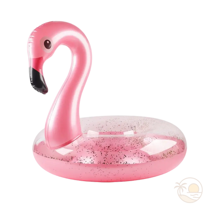 bouee gonflable flamant rose vue de face