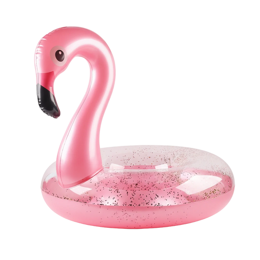 bouee gonflable flamant rose vue de face