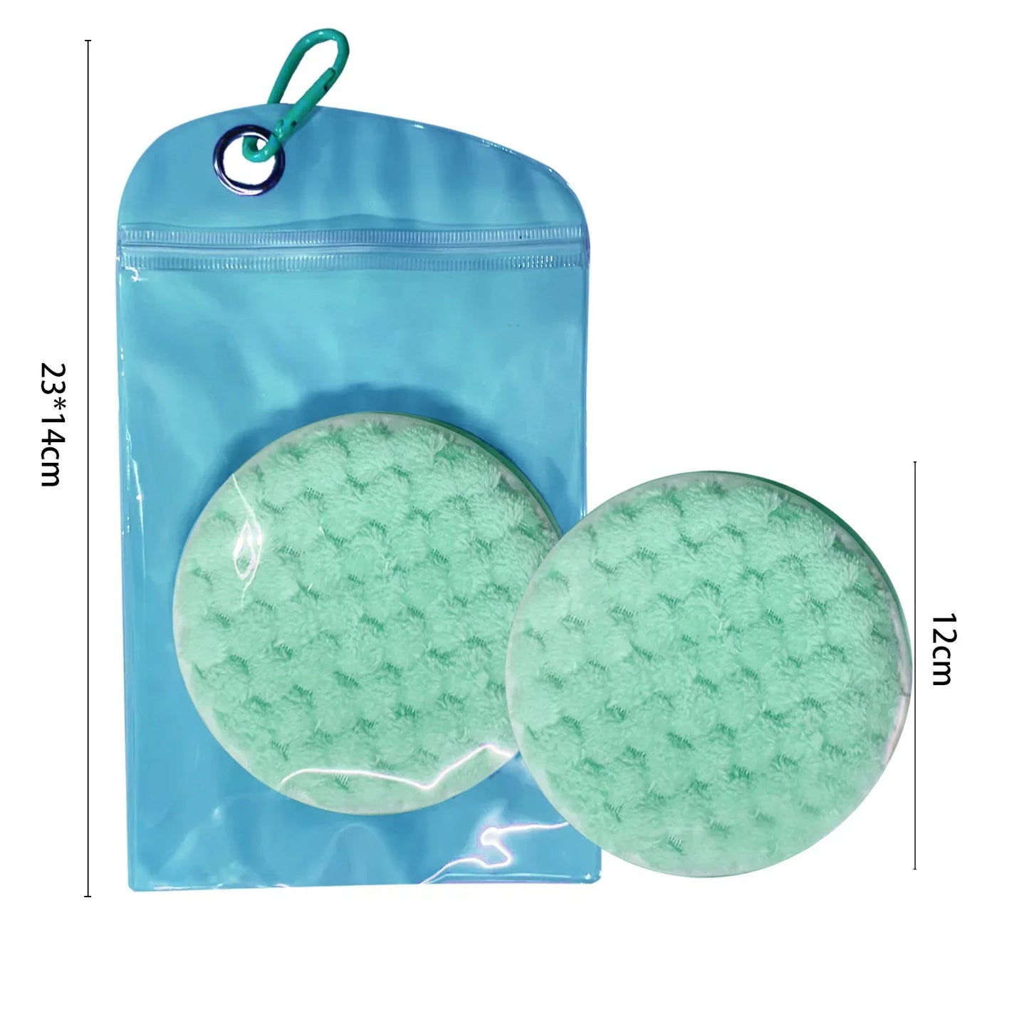 brosses pour enlever le sable des pieds et pochette bleu