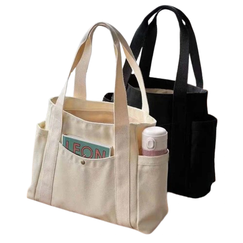 cabas de plage avec fermeture eclair blanc noir 1