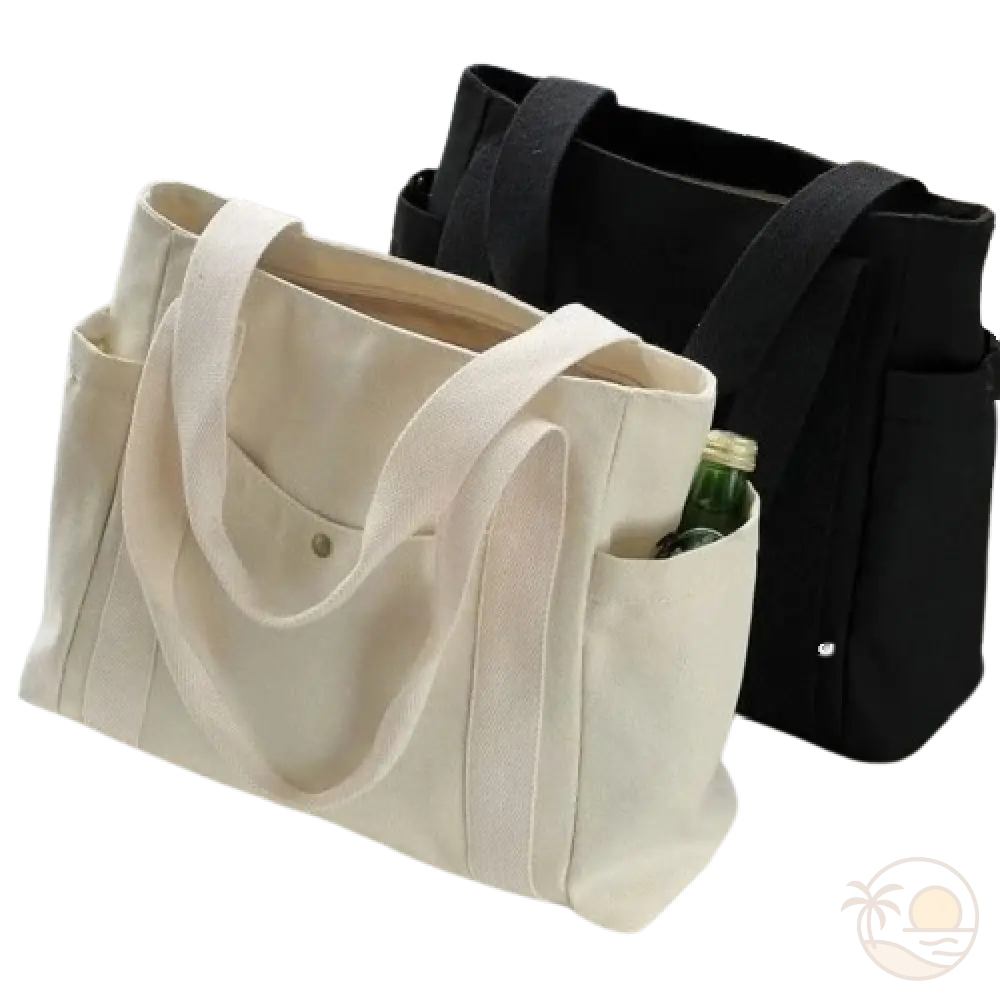 cabas de plage avec fermeture eclair blanc noir 2