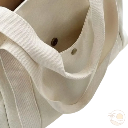 cabas de plage avec fermeture eclair blanc poche