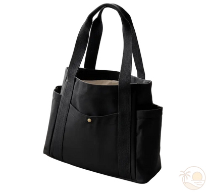 cabas de plage avec fermeture eclair noir