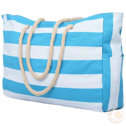 cabas de plage bleu
