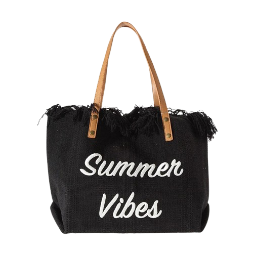 cabas de plage en tissu noir