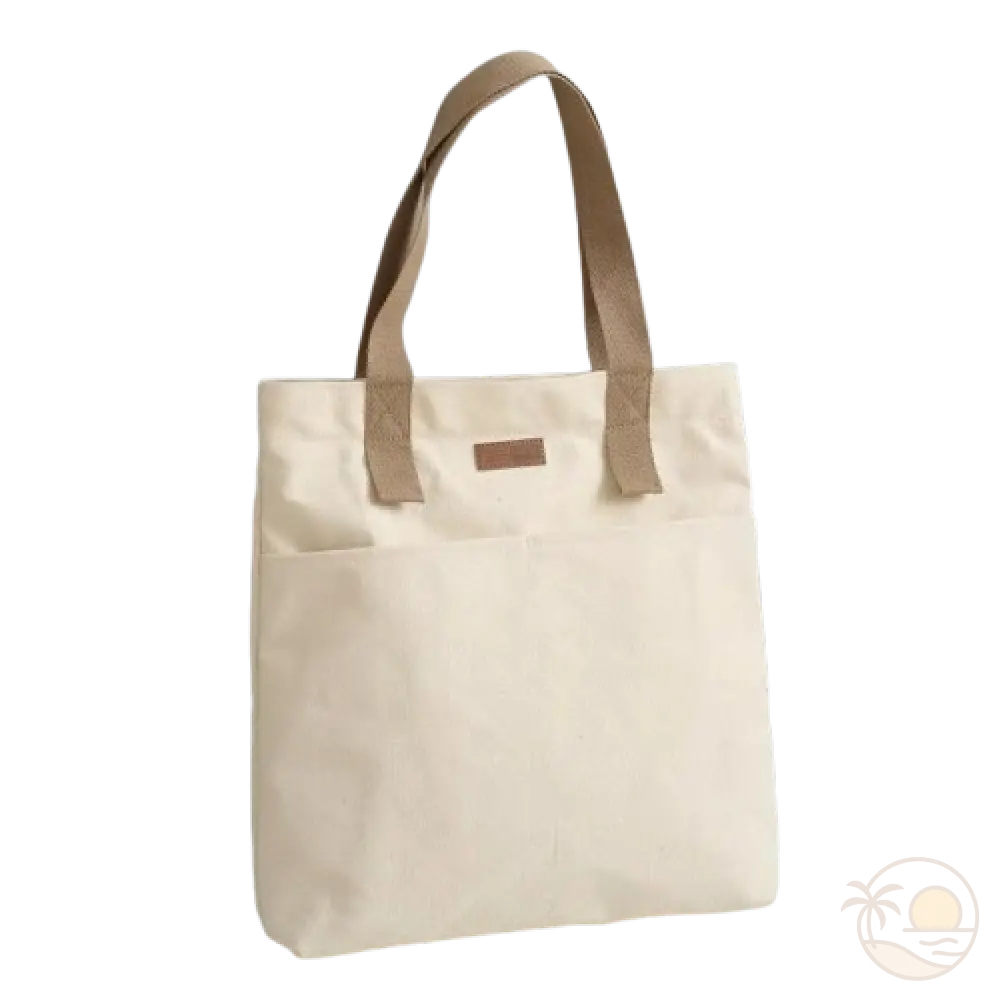 cabas de plage en toile blanc 2