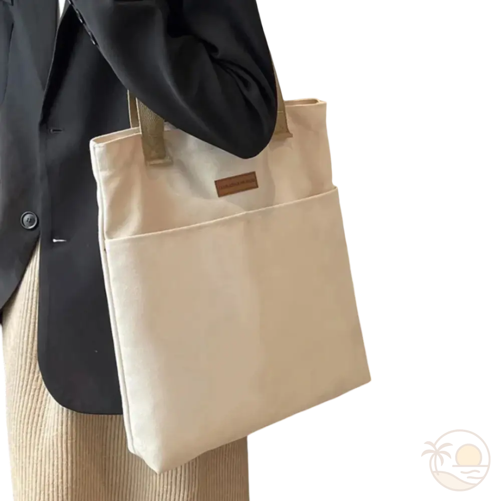 cabas de plage en toile blanc femme