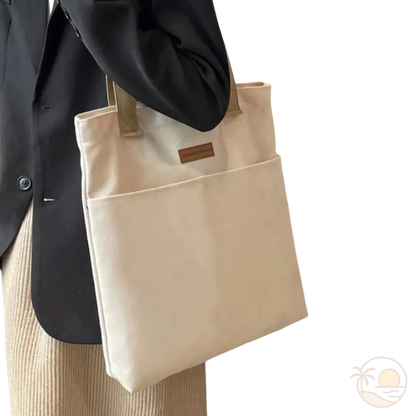 cabas de plage en toile blanc femme