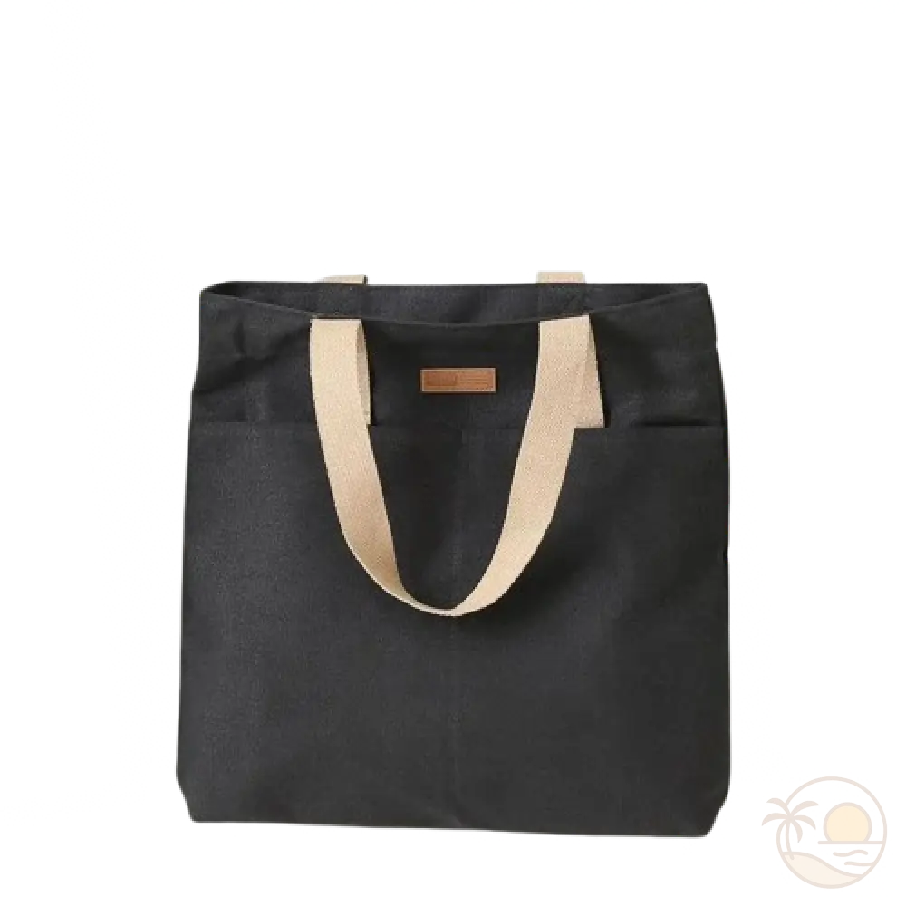 cabas de plage en toile noir