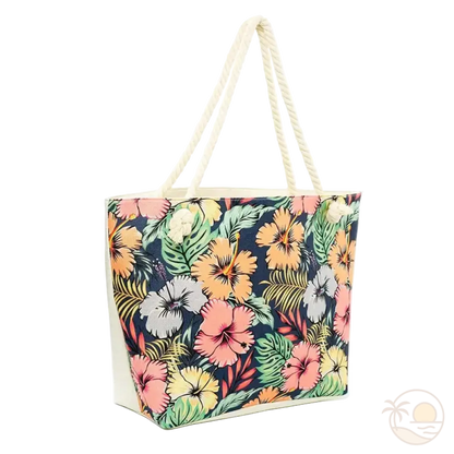 cabas de plage tendance motifs fleurs