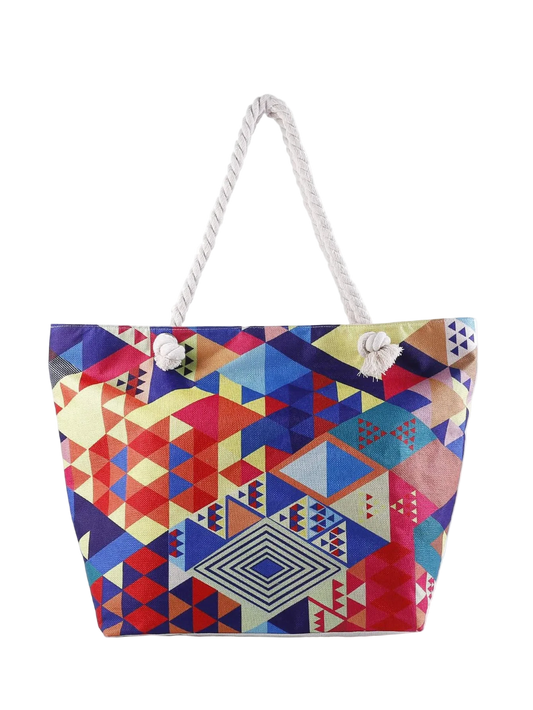 cabas de plage tendance motifs formes geometriques