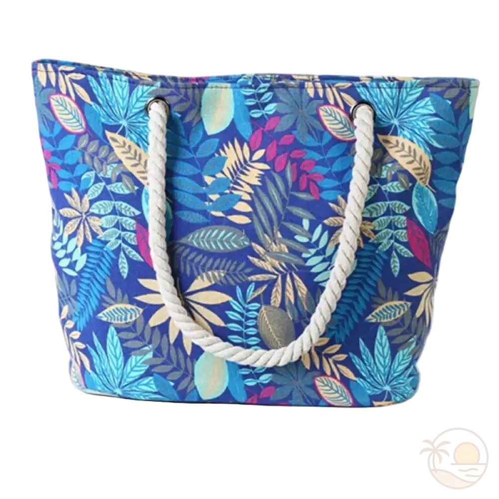 cabas de plage toile bleu