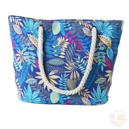 cabas de plage toile bleu