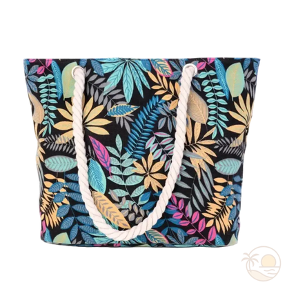 cabas de plage toile bleu marine