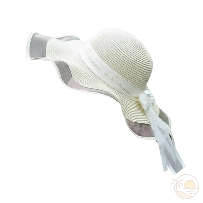 capeline en paille blanc