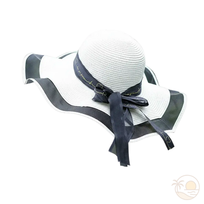 capeline en paille blanc et noir