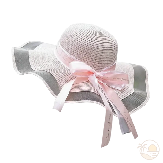 capeline en paille rose