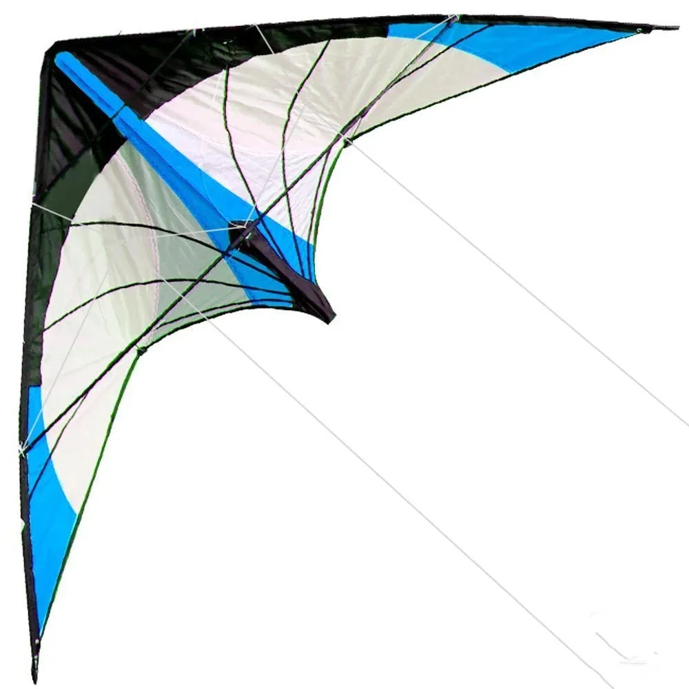 cerf-volant 2 lignes ailes bleues vol