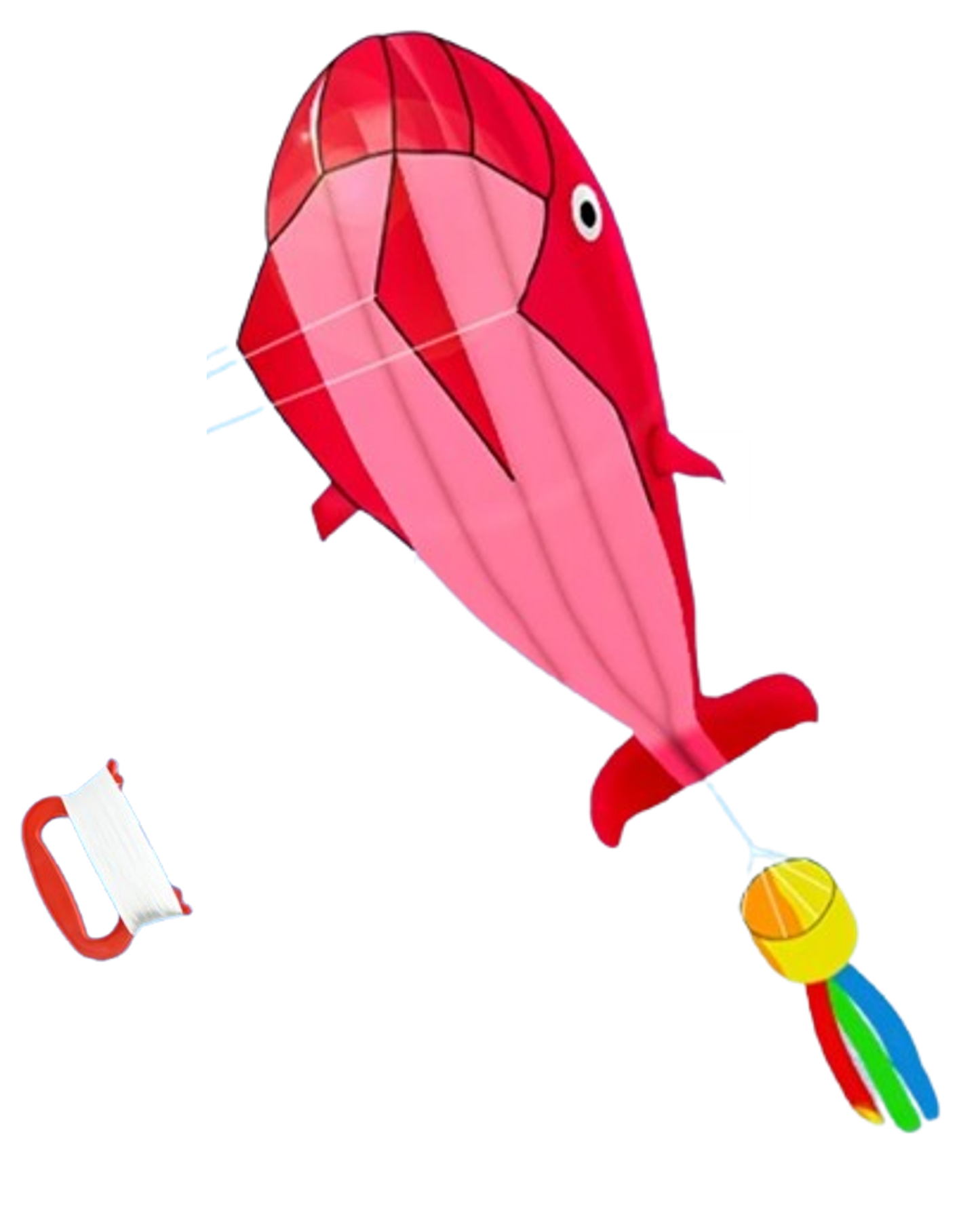 cerf volant baleine rouge