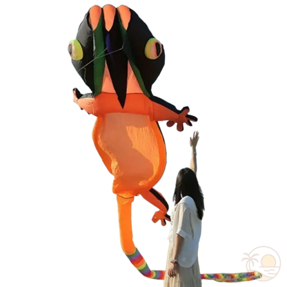 cerf volant geant gecko orange fille