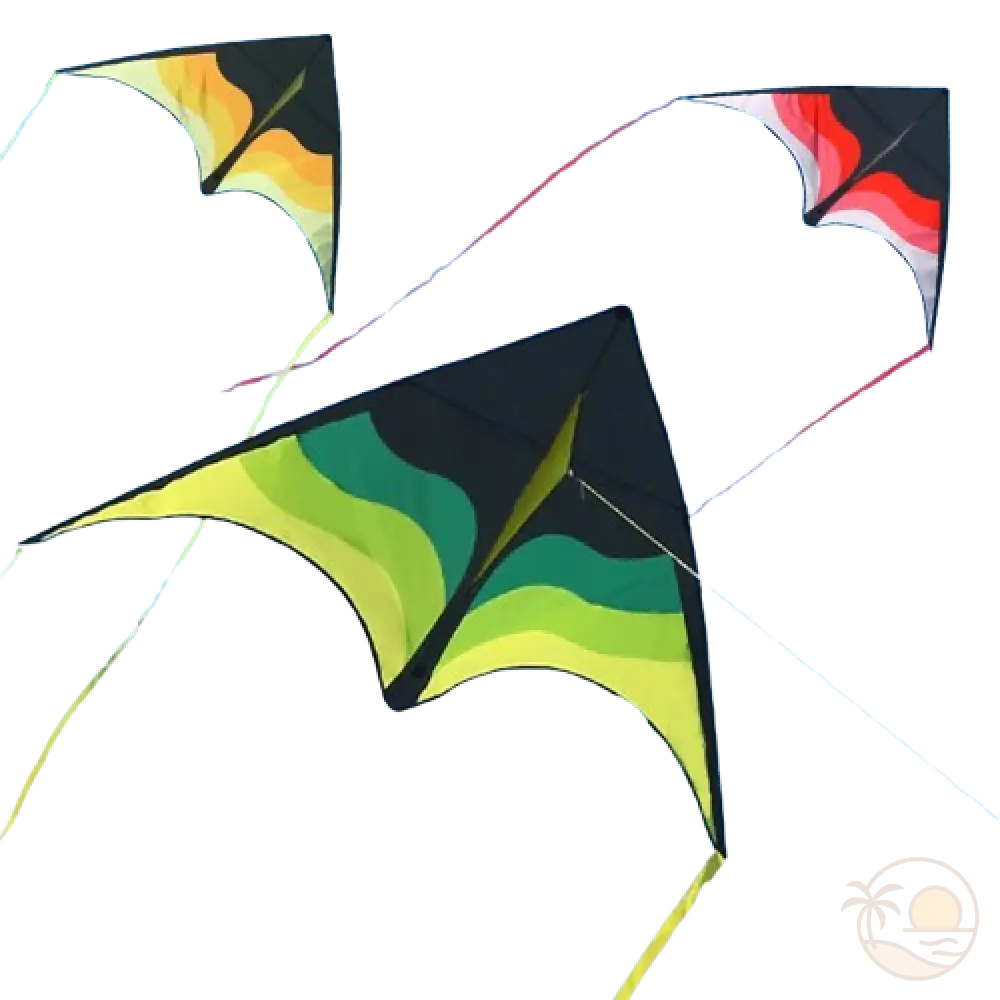 cerfs-volants plage vert jaune rose