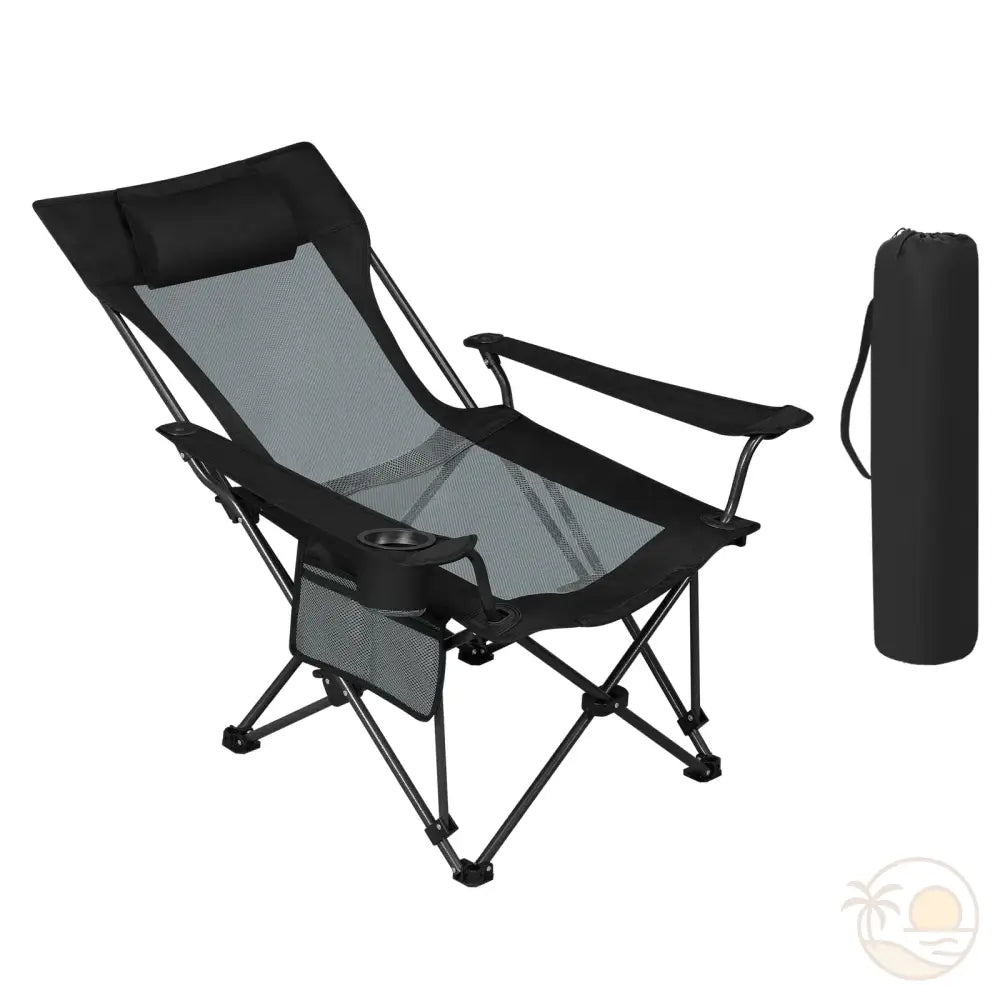 chaise basse de plage noir