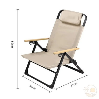 chaise de plage inclinable beige dimensions