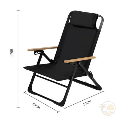 chaise de plage inclinable noire dimensions