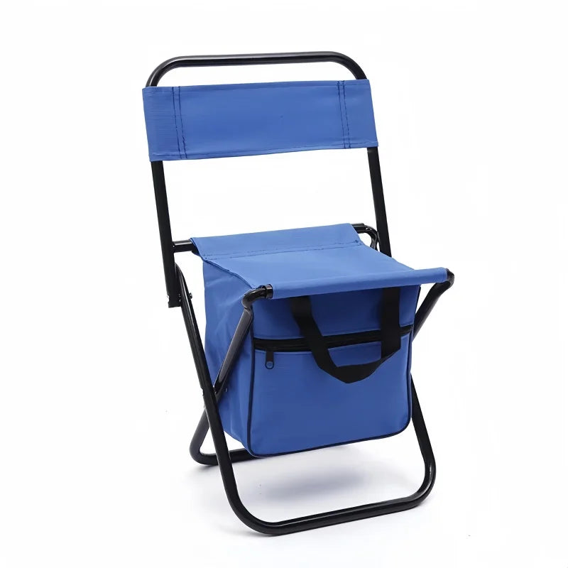 chaise de plage pliable avec rangement bleue
