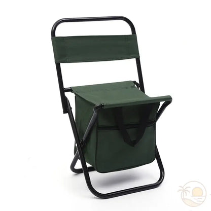 chaise de plage pliable avec rangement verte