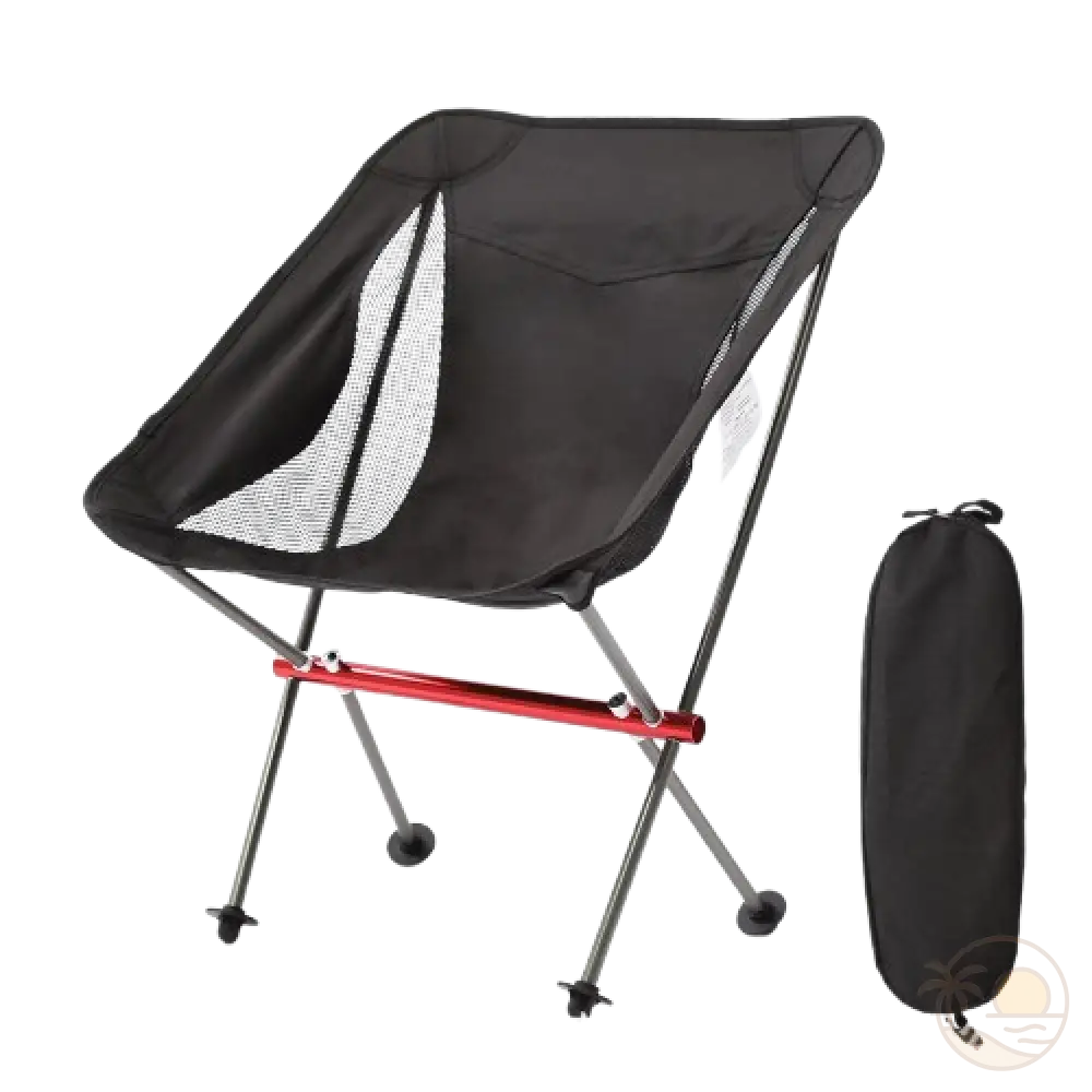 chaise de plage pliante noire