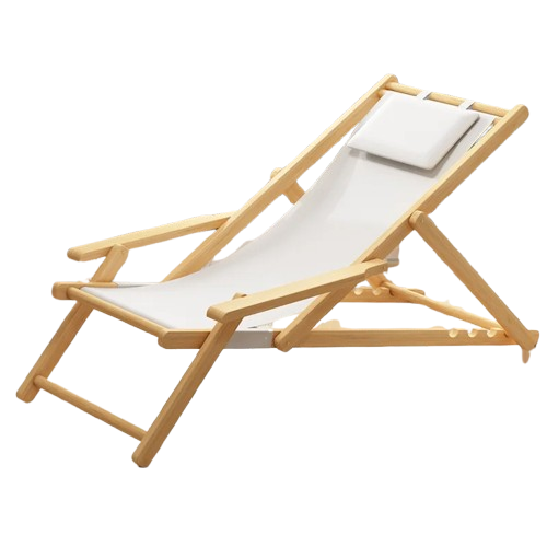 chaise longue de plage bois clair