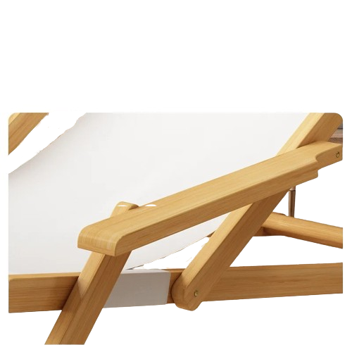 chaise longue de plage bois clair accoudoirs