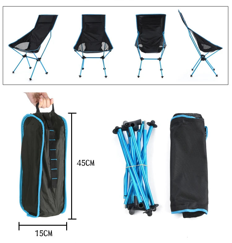 chaise pliable de plage bleu clair housse
