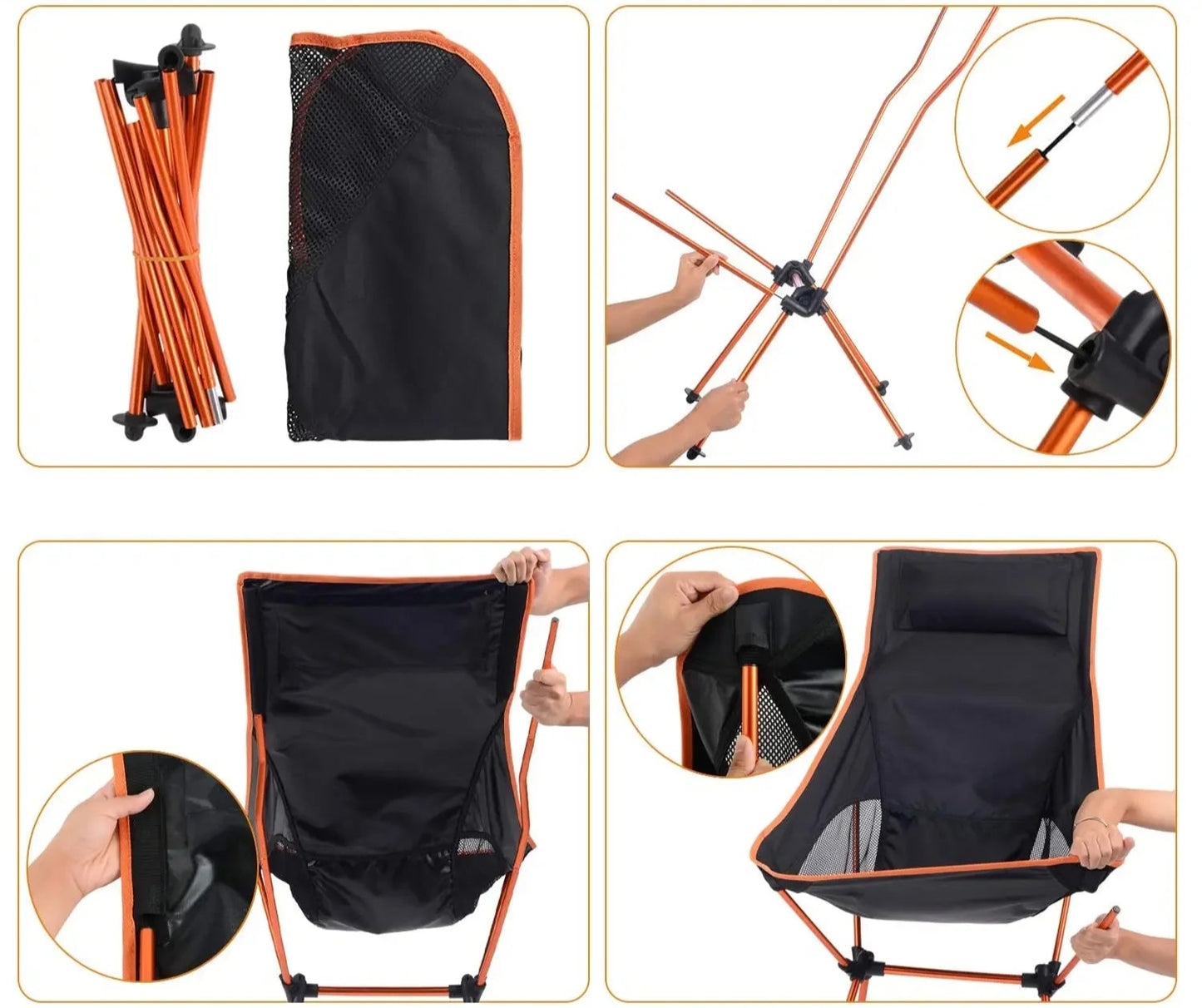 chaise pliable de plage orange instructions