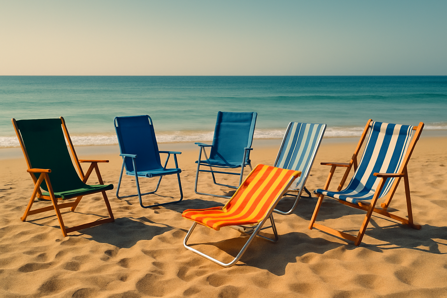 chaises de plage pliantes sable mer