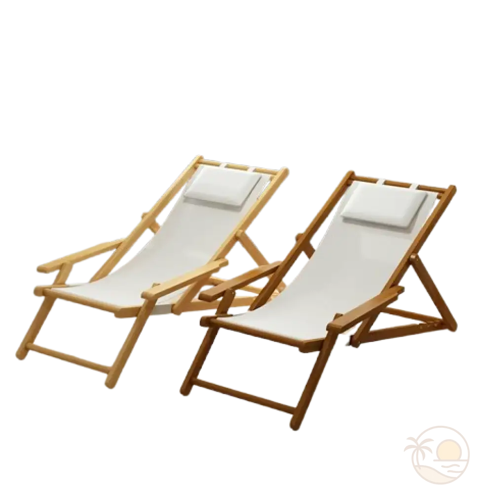 chaises longues de plage deux couleurs