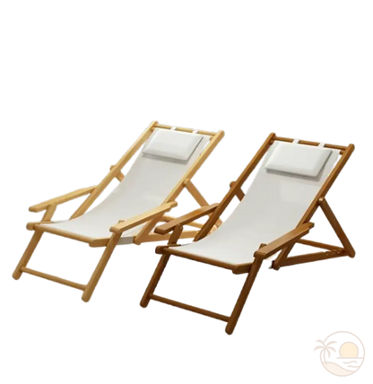 chaises longues de plage deux couleurs