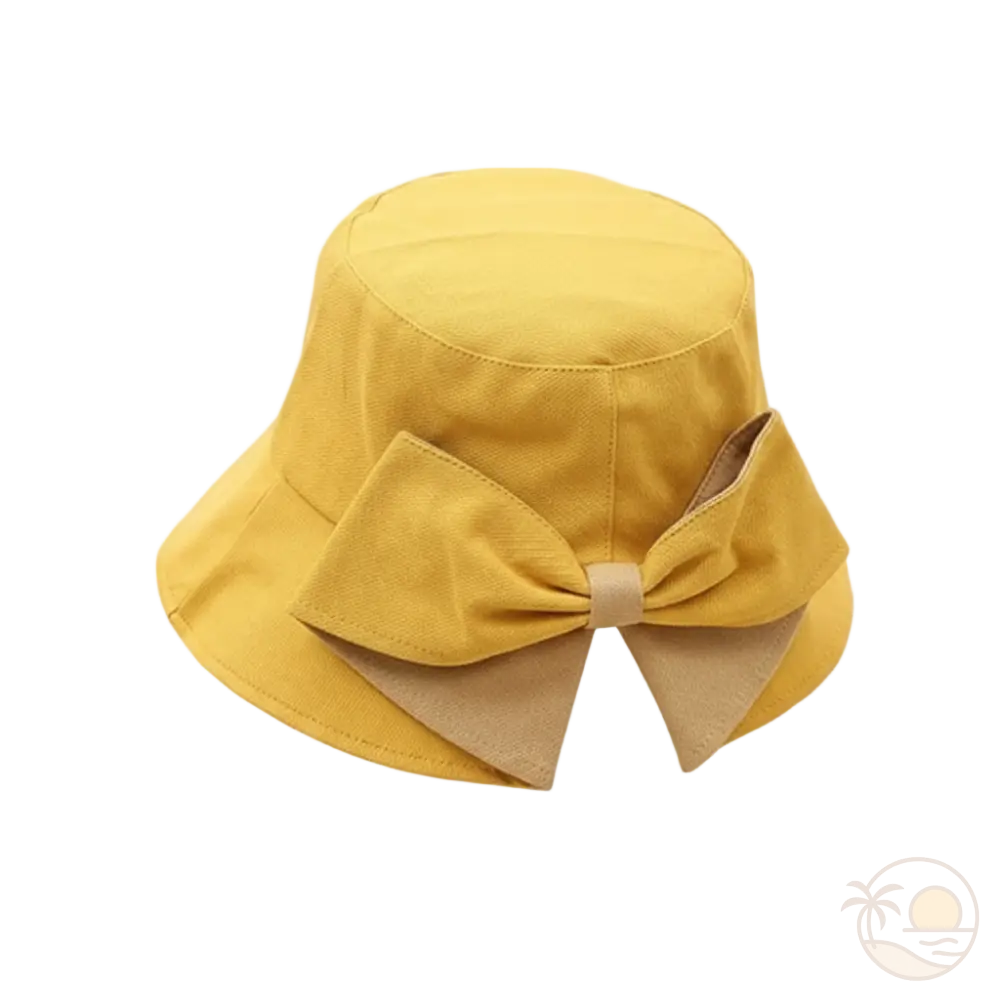 chapeau bob pour femme jaune et beige