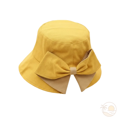 chapeau bob pour femme jaune et beige