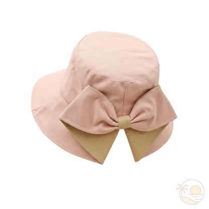 chapeau bob pour femme rose et beige