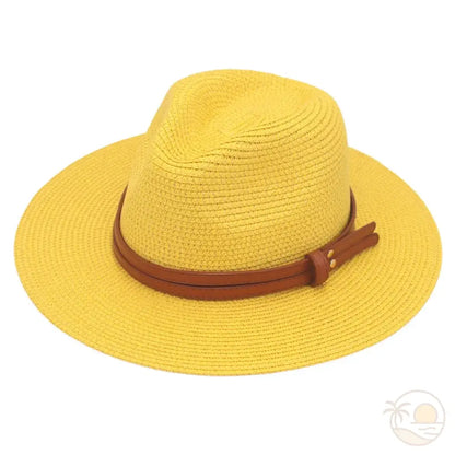 chapeau fedora femme jaune