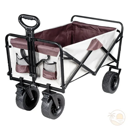 chariot de plage pliable blanc