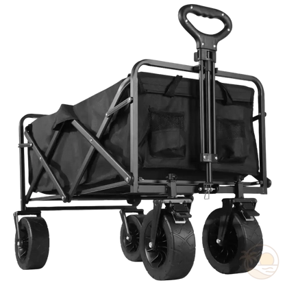 chariot de plage pliable noir