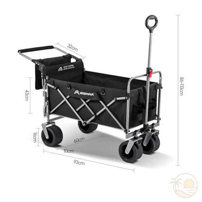 chariot de plage tout terrain noir dimensions