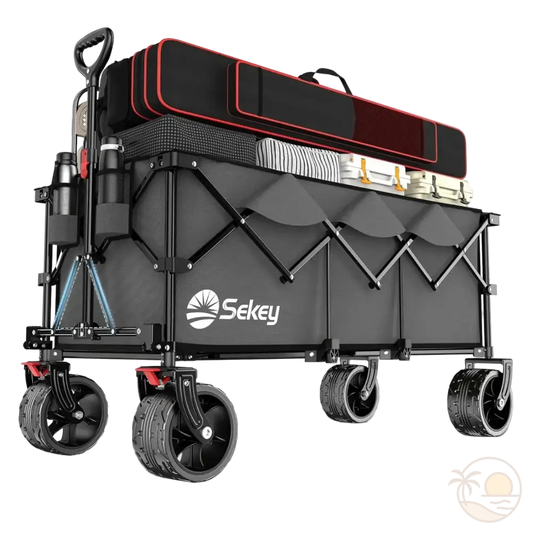 chariot de plage xxl gris charge