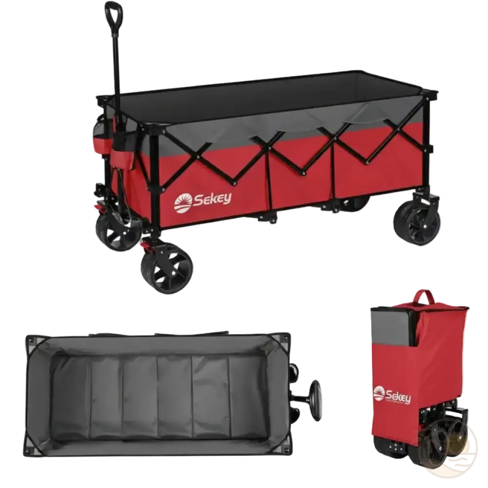 chariot de plage xxl rouge